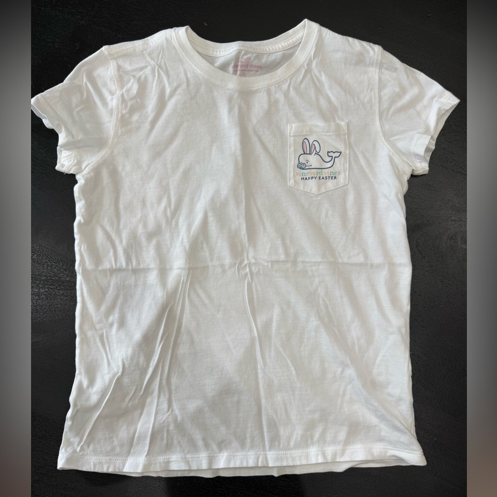 🐰🐳Vineyard Vines🐳🐰Girls Easter Short Sleeve Whale Pocket Tee Size L(14)